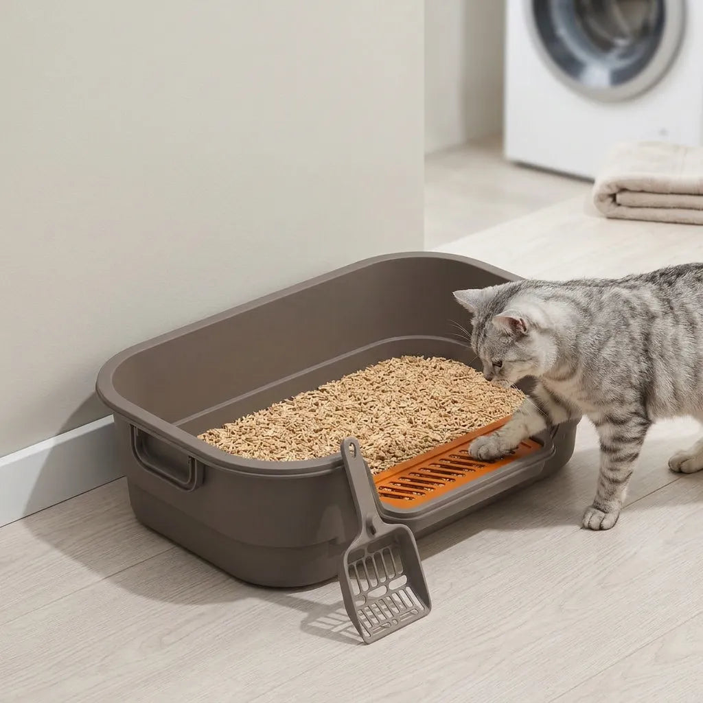 Bac à litière pour chat Extra Large Semi-Fermé Anti-Odeurs et Ventilé